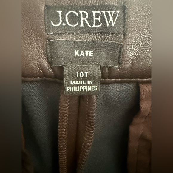 J. CREW Kate Straight Leg Pant in Dark Brown Faux Leather - Picture 2 of 6